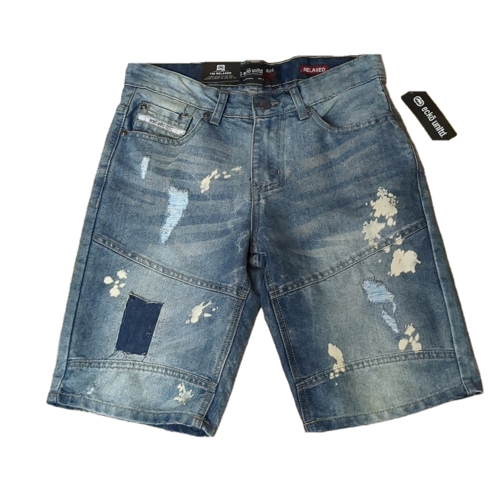 Ecko unltd light hole in one denim shorts size 30